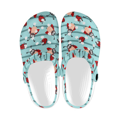 Ladybug Happy Print Pattern Unisex Clogs Shoes