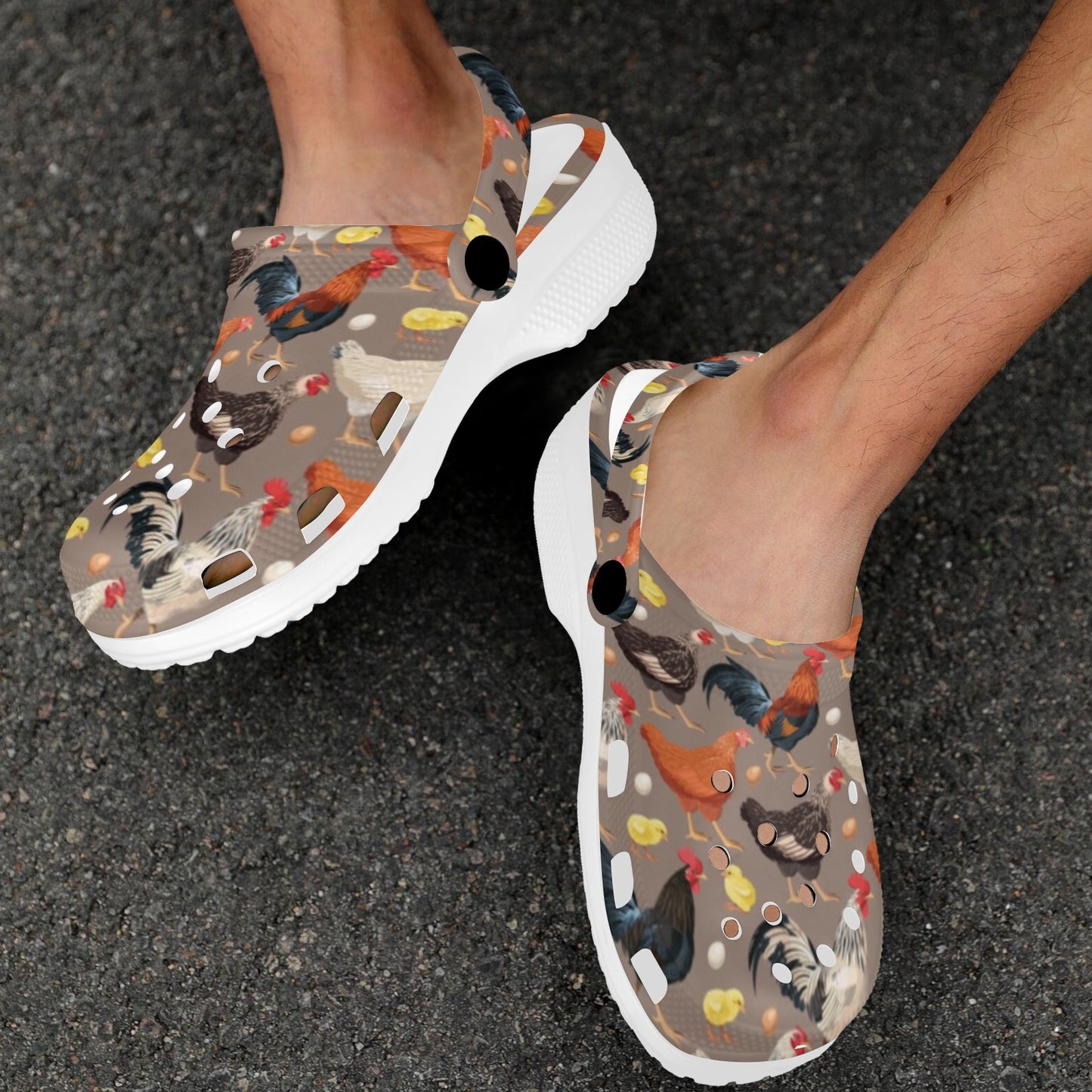 Chicken Evolution Pattern Unisex Clogs Shoes