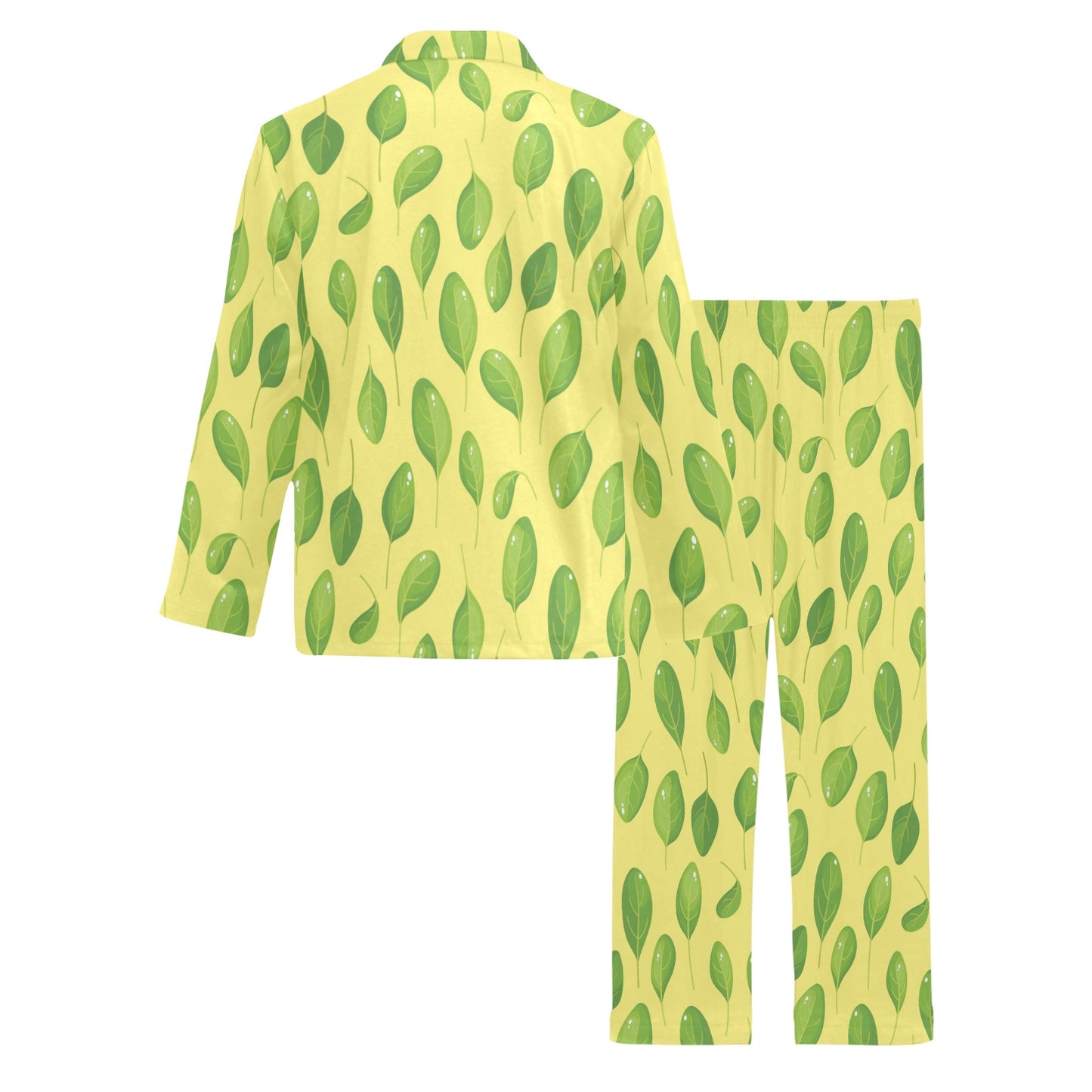 Spinach Print Design LKS302 Men's Long Pajama Set