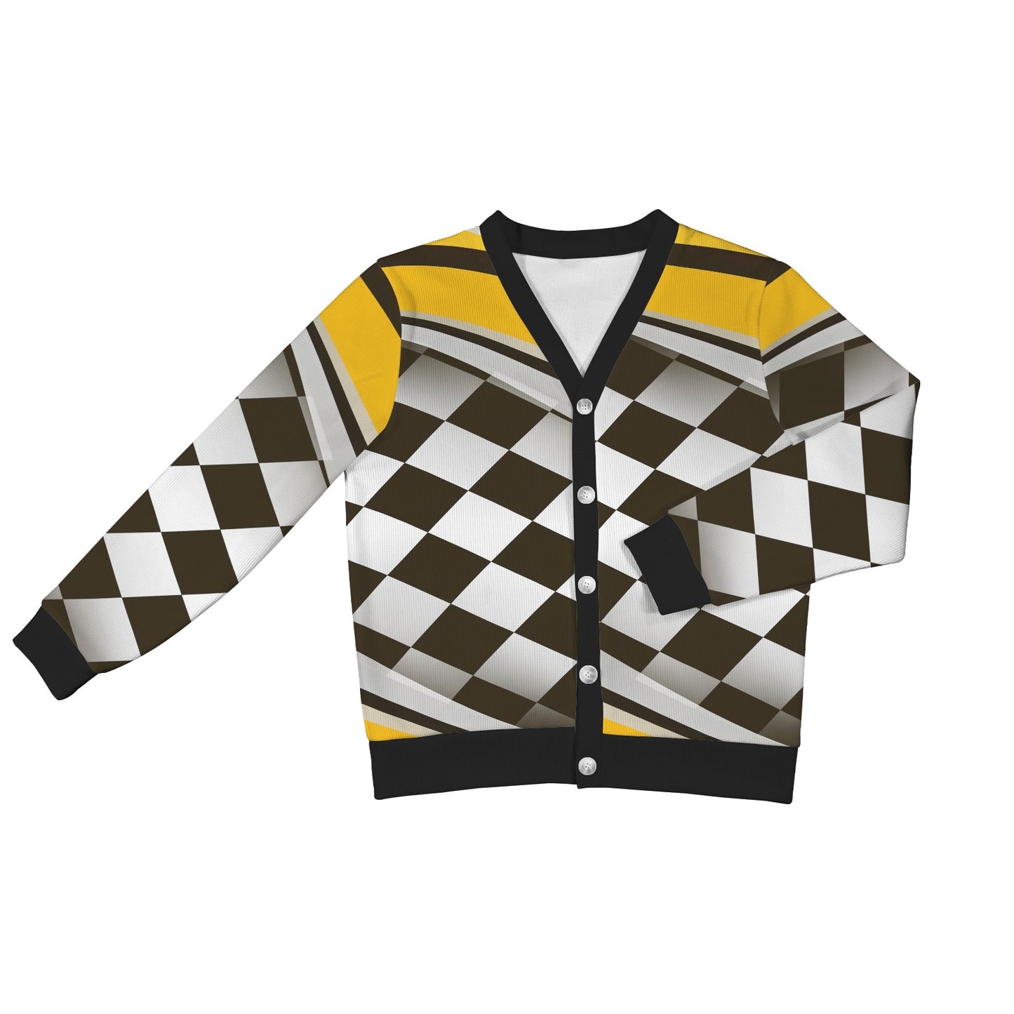 Checkered Flag Racing Style Women's Cardigan