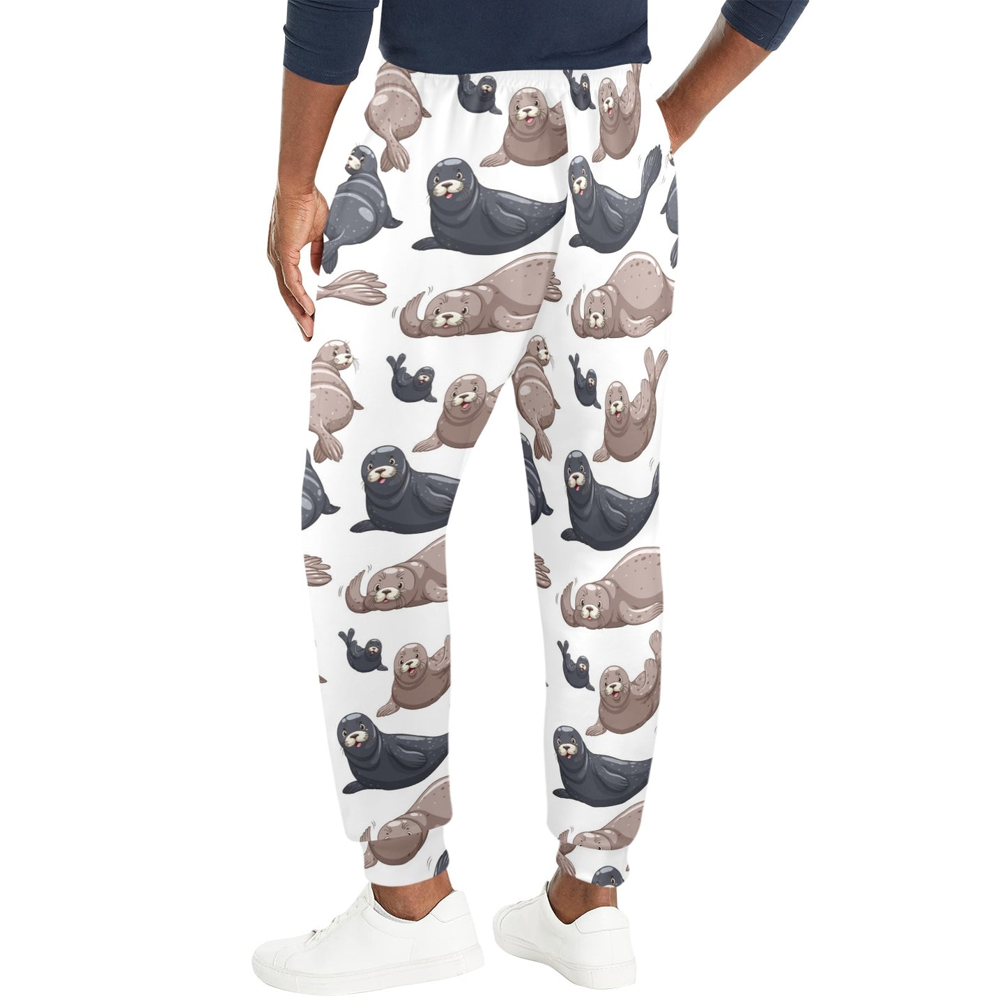 Sea Lion Pattern Print Design 02 Men's Casual Track Pants