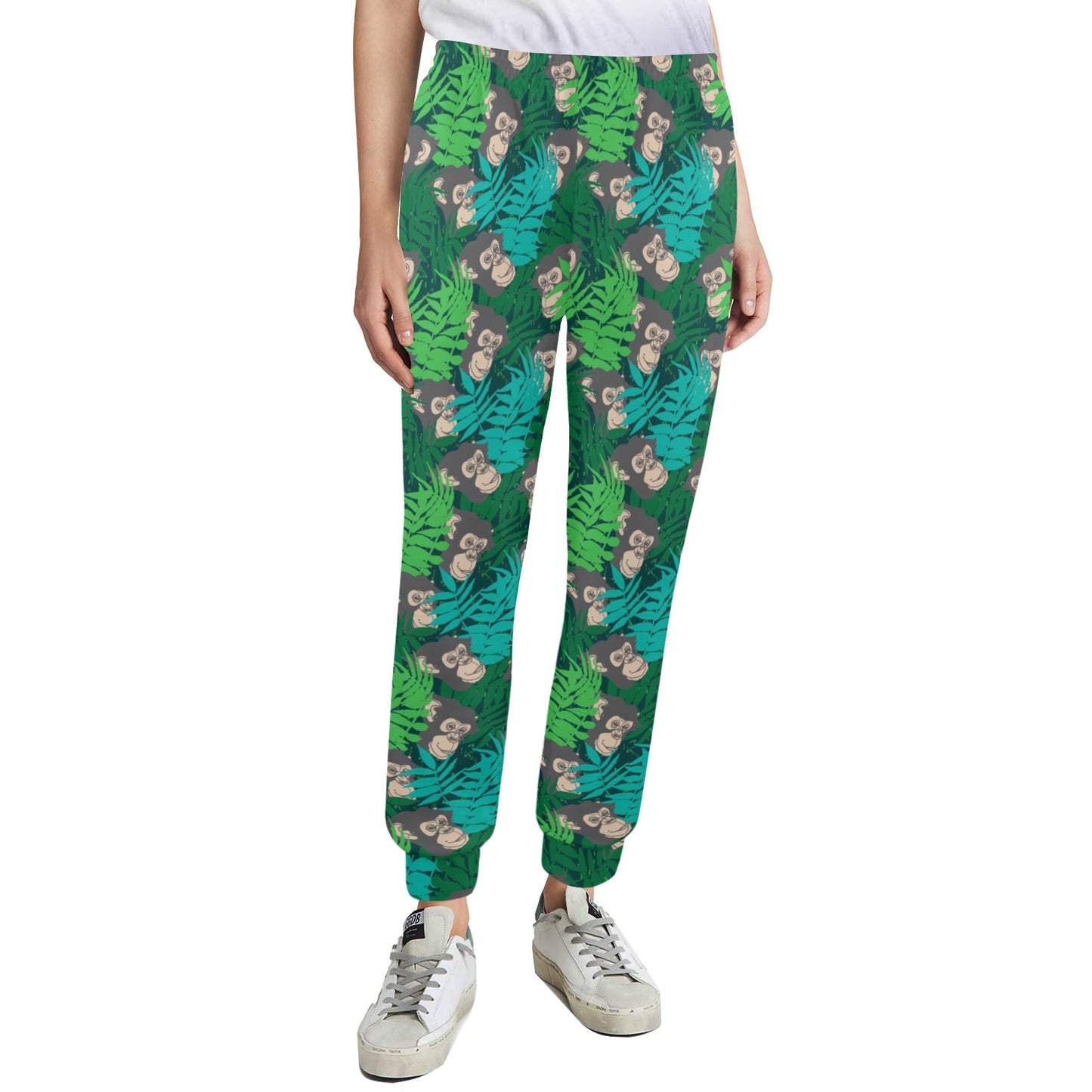Chimpanzee Pattern Print Design 01 Women's Casual Track Pants