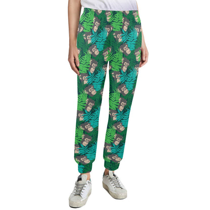 Chimpanzee Pattern Print Design 01 Women's Casual Track Pants
