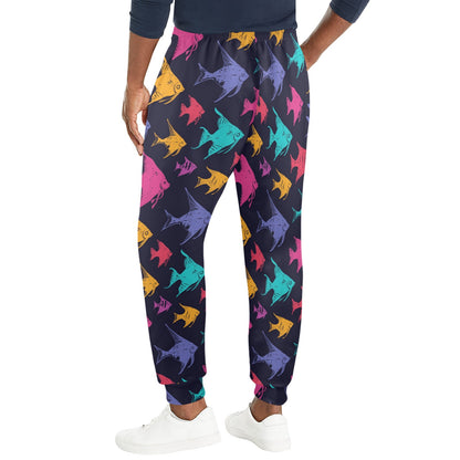 Angelfish Colorful Pattern Print Design 03 Men's Casual Track Pants