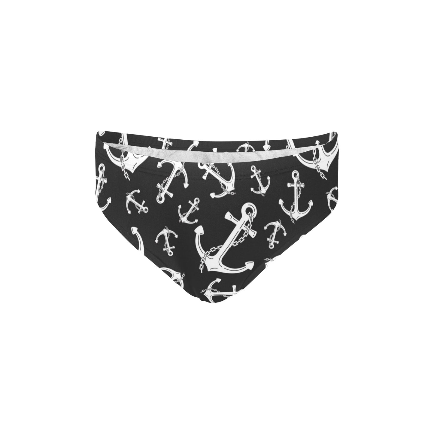 Anchor Black White Men's Swimming Briefs