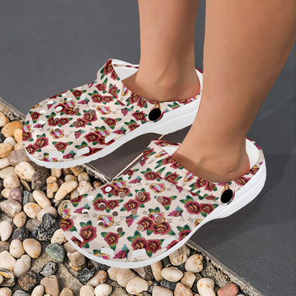 Old School Tattoo Rose Pattern Unisex Clogs Shoes