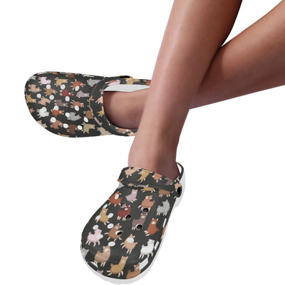 Alpaca Cute Design Themed Print Unisex Clogs Shoes