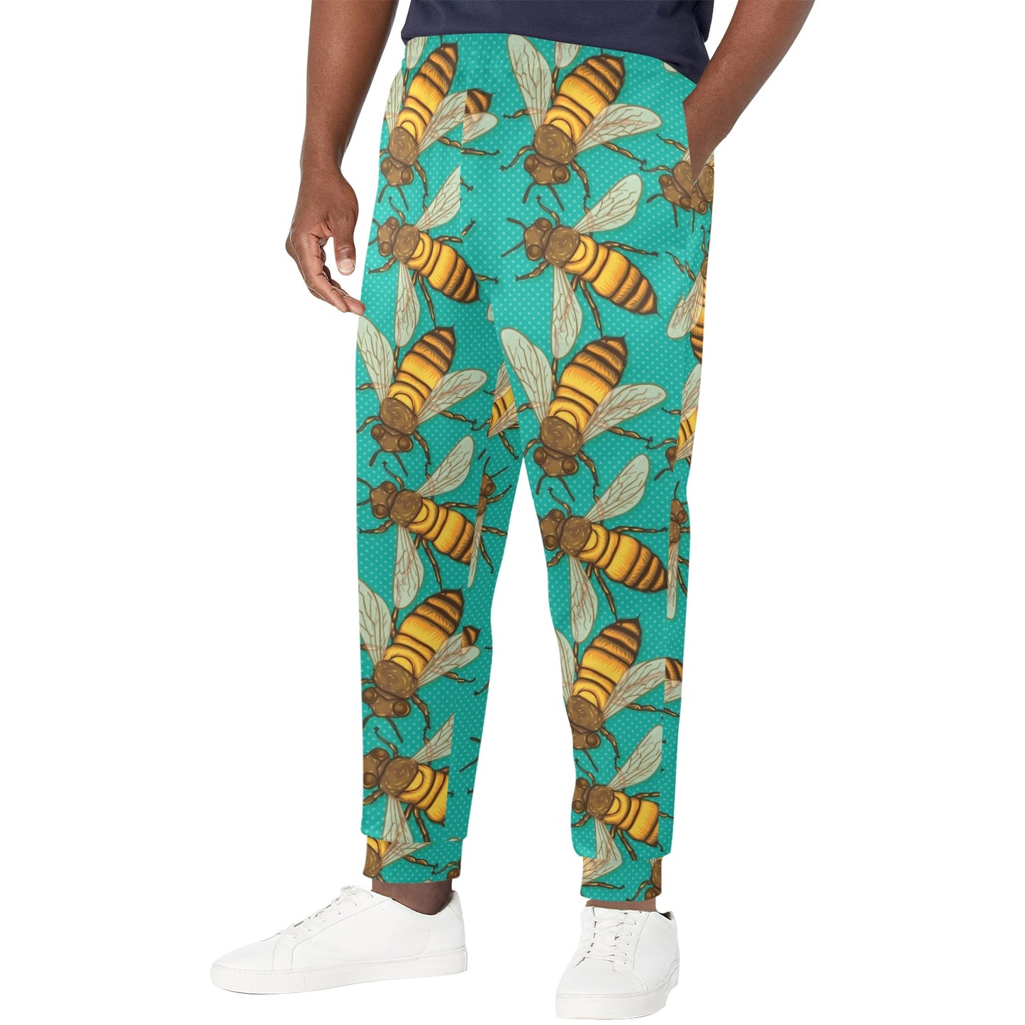 Bee Pattern Print Design BEE04 Men's Casual Track Pants
