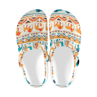 Elephant Aztec Ethnic Print Pattern Unisex Clogs Shoes