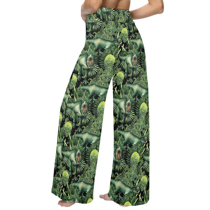 Dinosaur T Rex Print Pattern Women's Wide Leg Lounge Pants