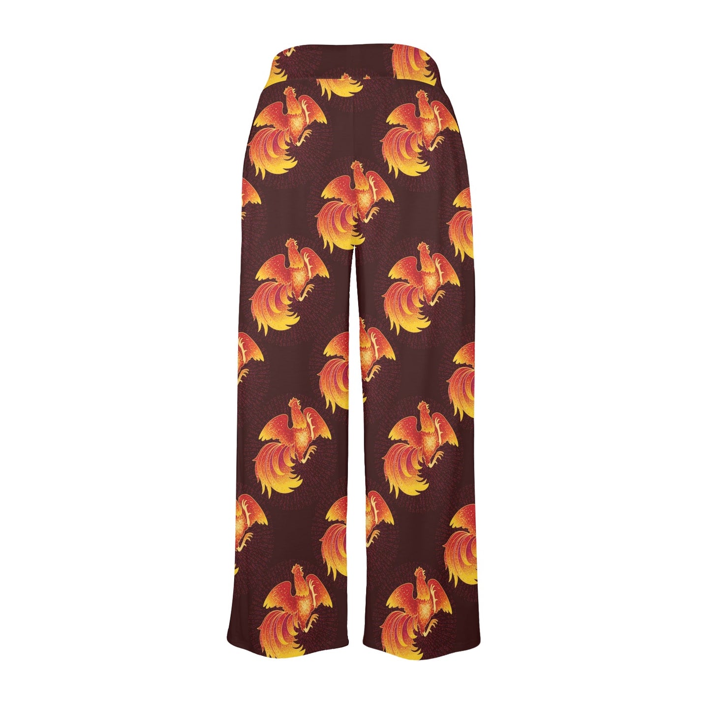 Rooster Pattern Print Design A04 Women's Wide Leg Lounge Pants