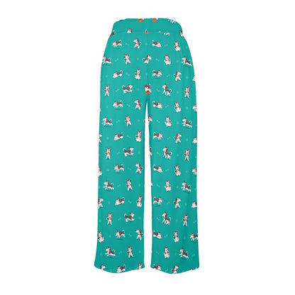 Siberian Huskies Print Design LKS303 Women's Wide Leg Lounge Pants