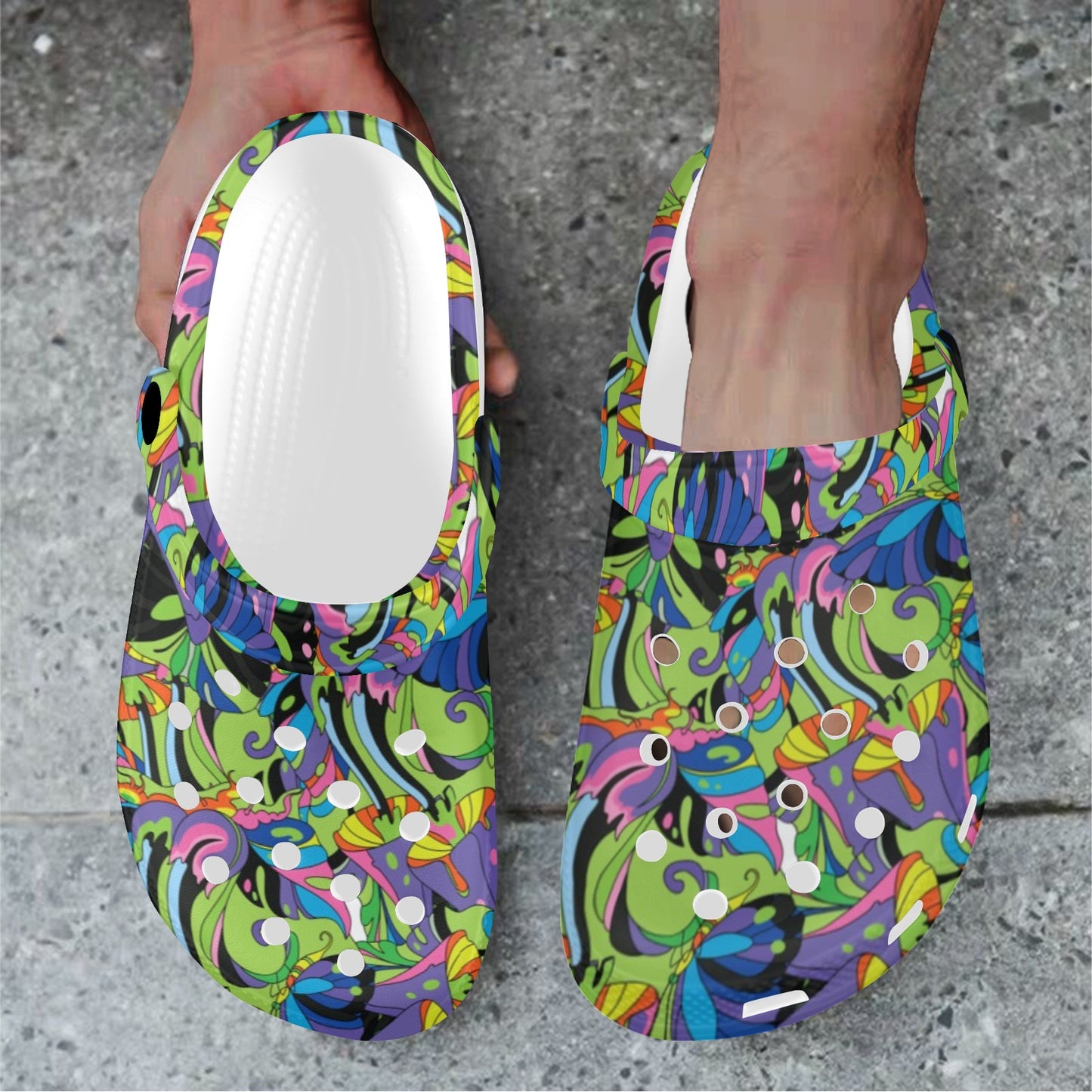 Psychedelic Trippy Mushroom Themed Unisex Clogs Shoes