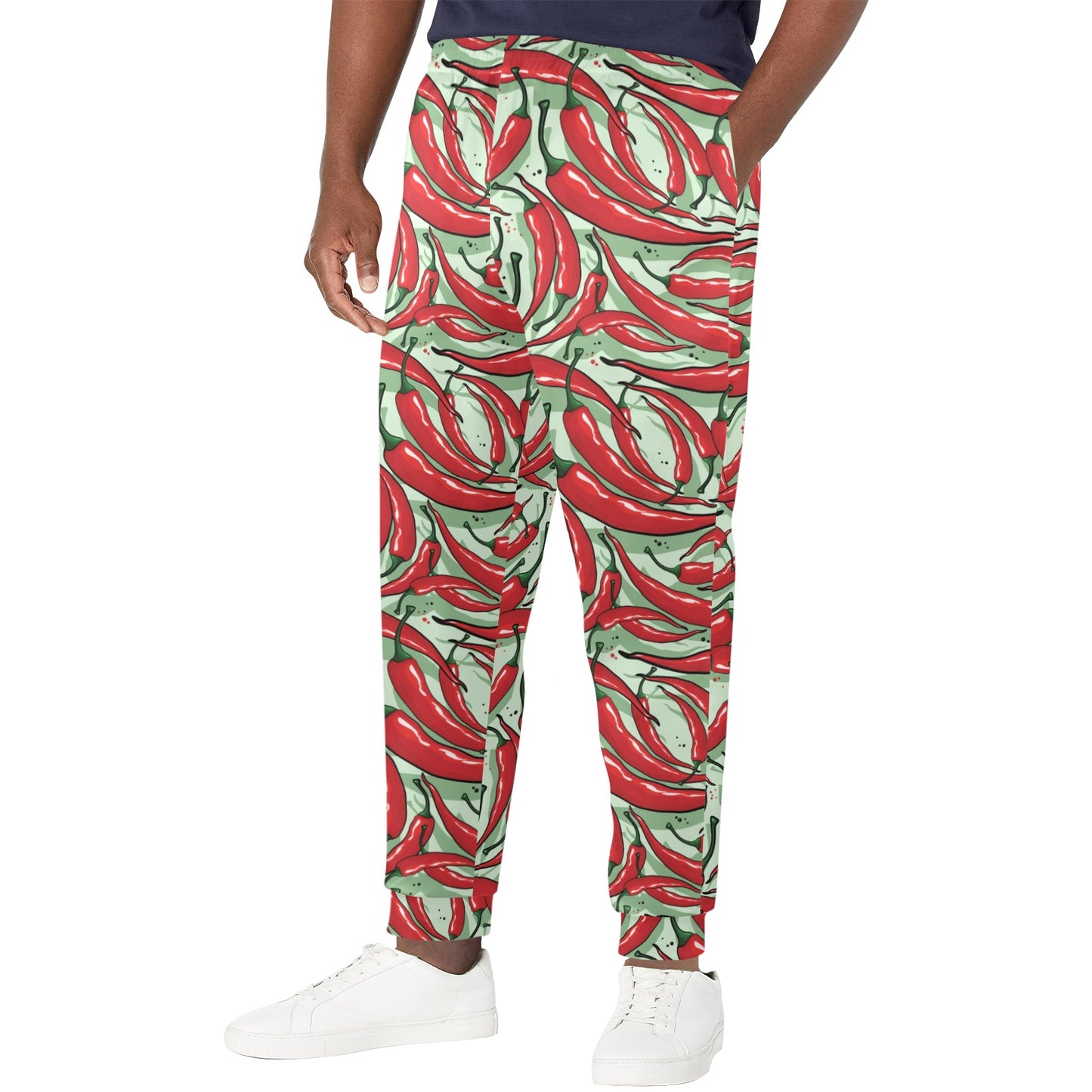 Chilli Pepper Pattern Print Design 04 Men's Casual Track Pants