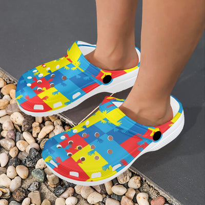 Autism Awareness Design Themed Print Unisex Clogs Shoes