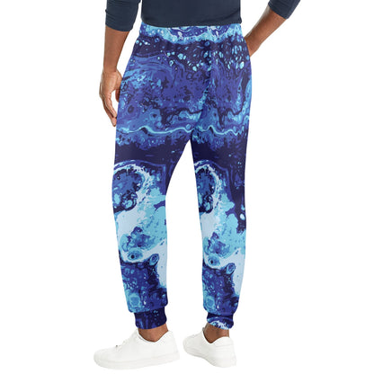 Ocean Liquid Pattern Print Design A03 Men's Casual Track Pants