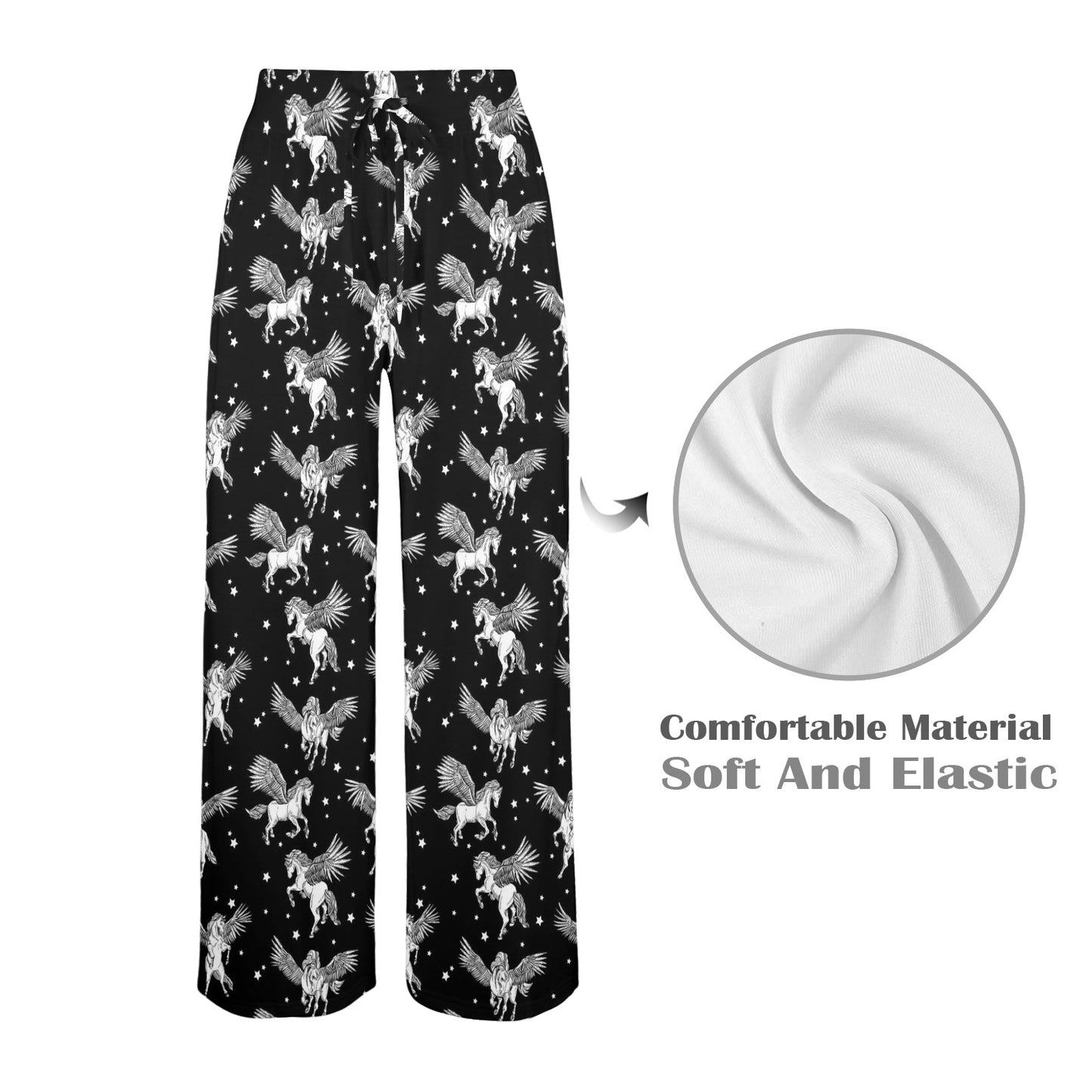 Pegasus Pattern Print Design 01 Women's Wide Leg Lounge Pants