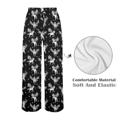 Pegasus Pattern Print Design 01 Women's Wide Leg Lounge Pants