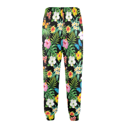 Hibiscus With Butterfly Print Design LKS305 Men's Casual Track Pants