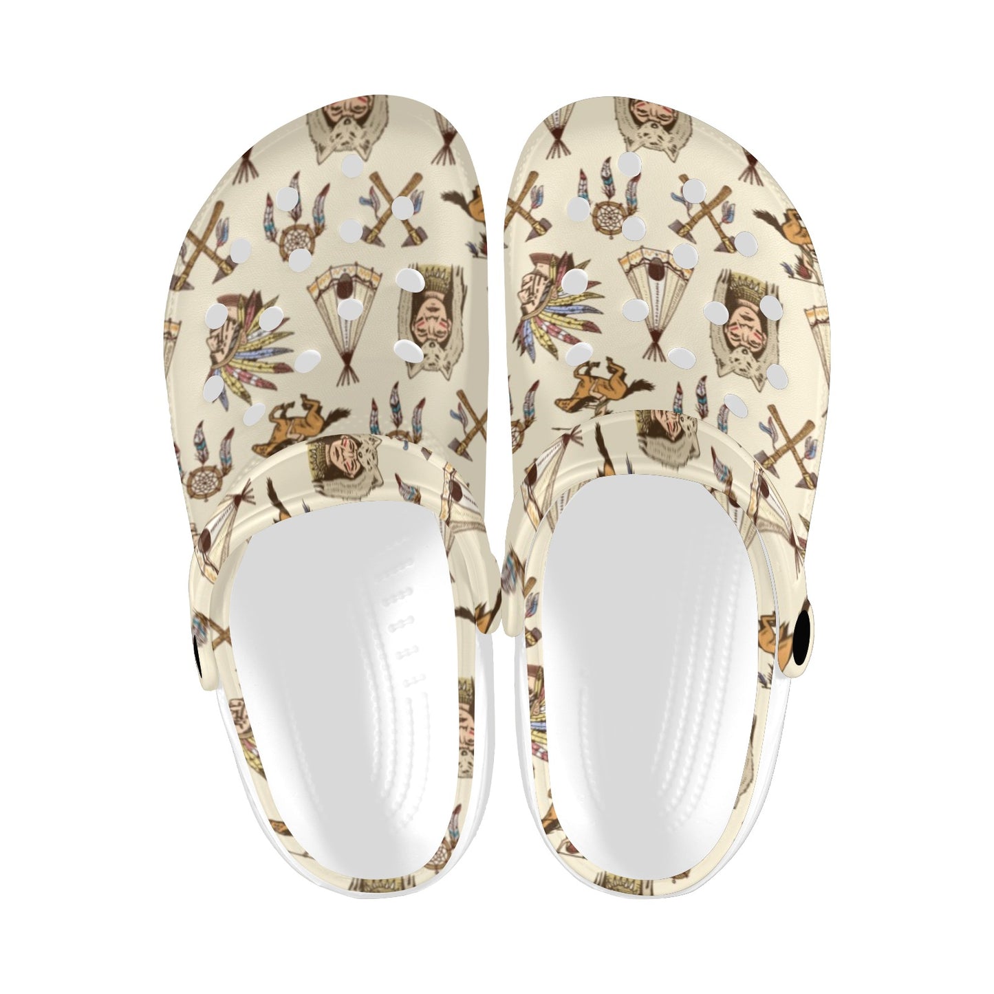 Native Indian Pattern Design Print Unisex Clogs Shoes