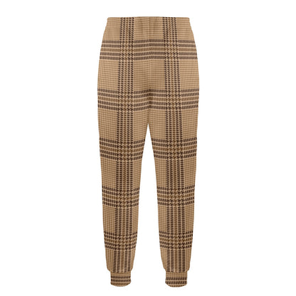 Houndstooth Brown Pattern Print Design 04 Men's Casual Track Pants