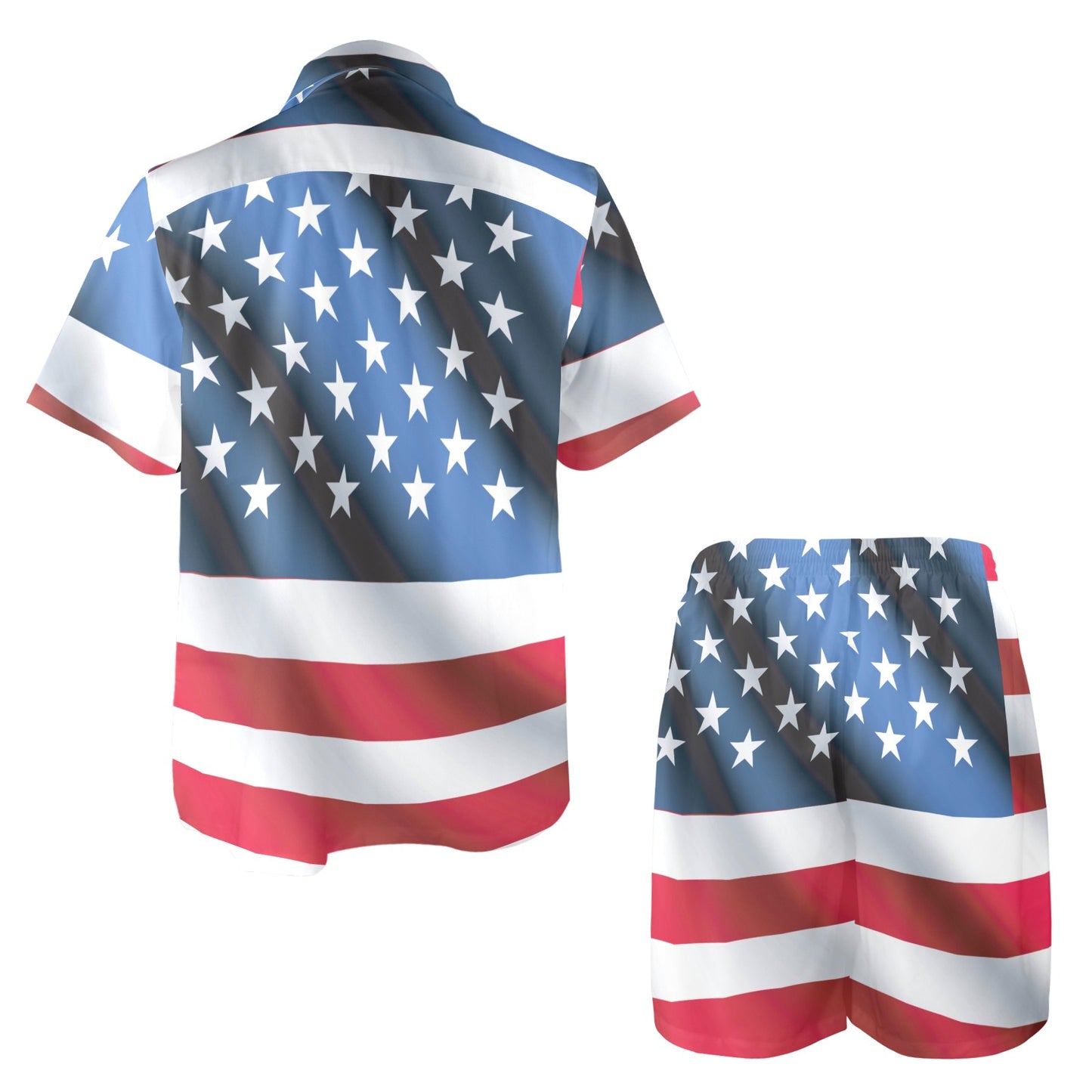 American flag Classic Men's Beach Shirt and Shorts Set
