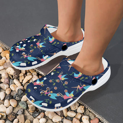 Fairy with flower Print Pattern Unisex Clogs Shoes
