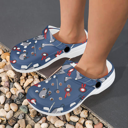 Equestrian Equipment Background Unisex Clogs Shoes