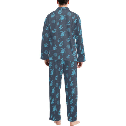 Sea Turtle Print Design LKS307 Men's Long Pajama Set