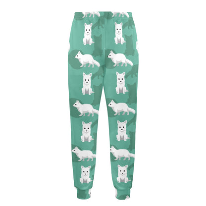 Arctic Fox Pattern Print Design Men's Casual Track Pants