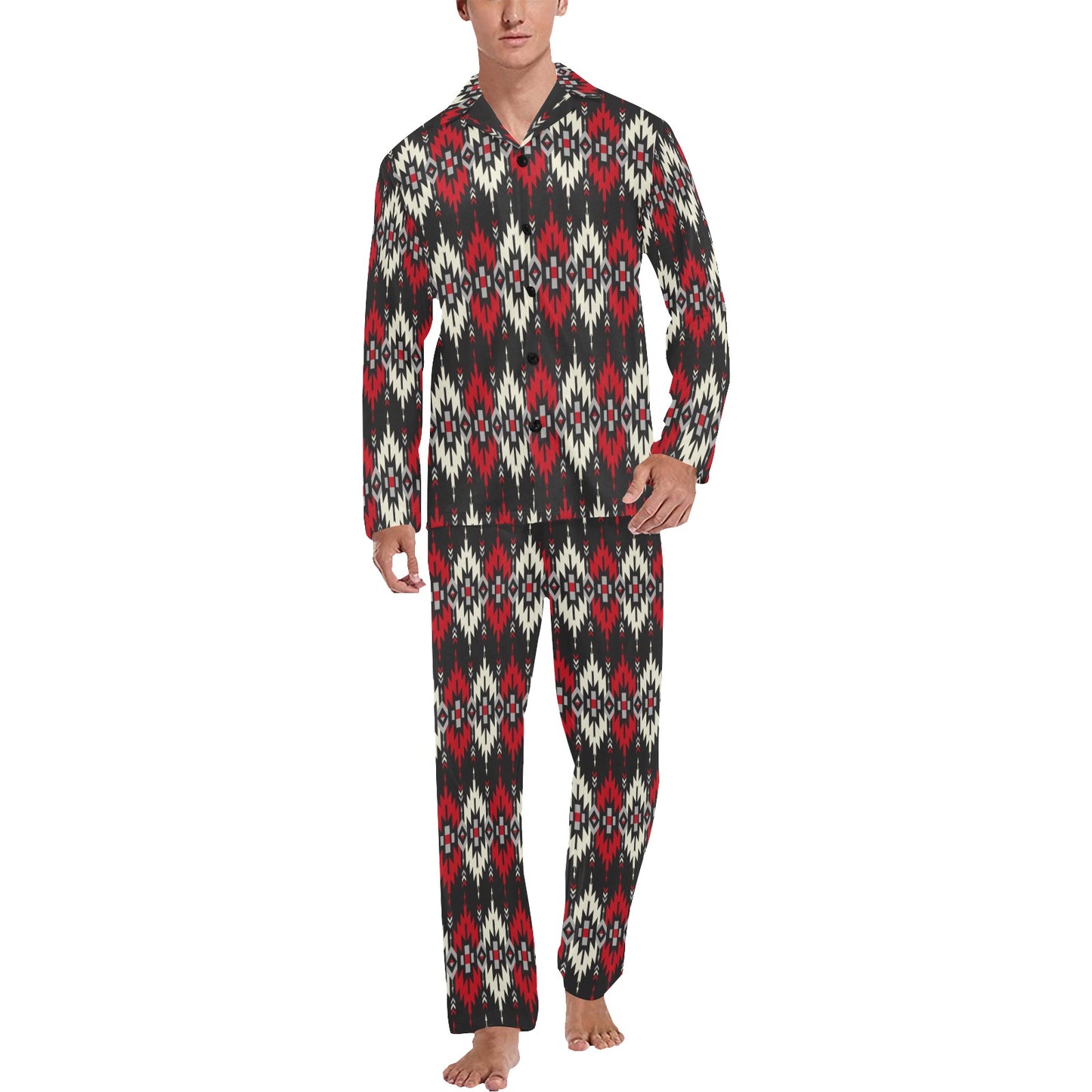 Southwestern Pattern Men's Long Pajama Set