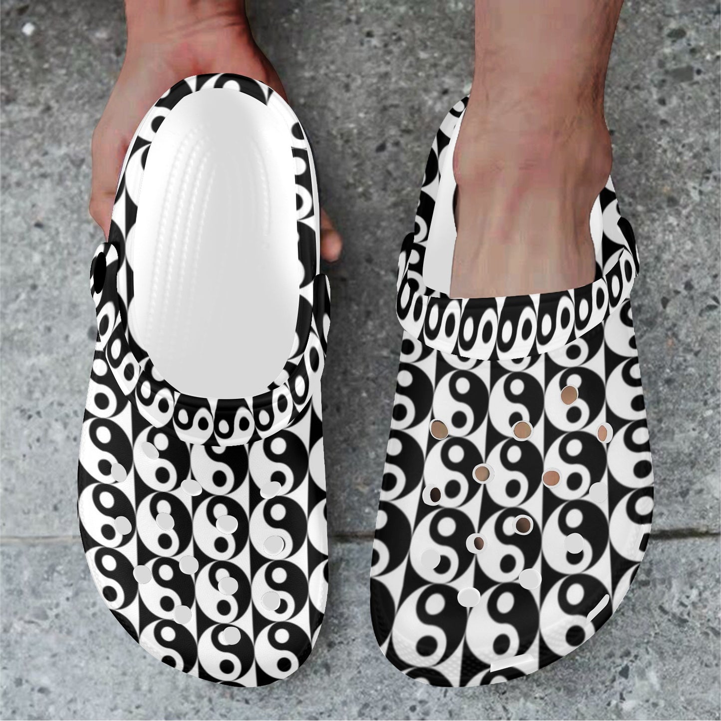 Yin Yang Classic Pattern Design Print Unisex Clogs Shoes