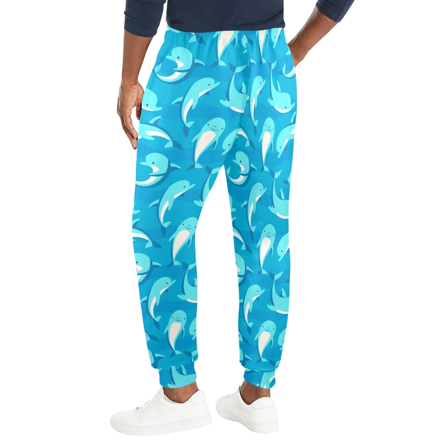 dolphin cute Design Print Pattern JJ0123 Men's Casual Track Pants
