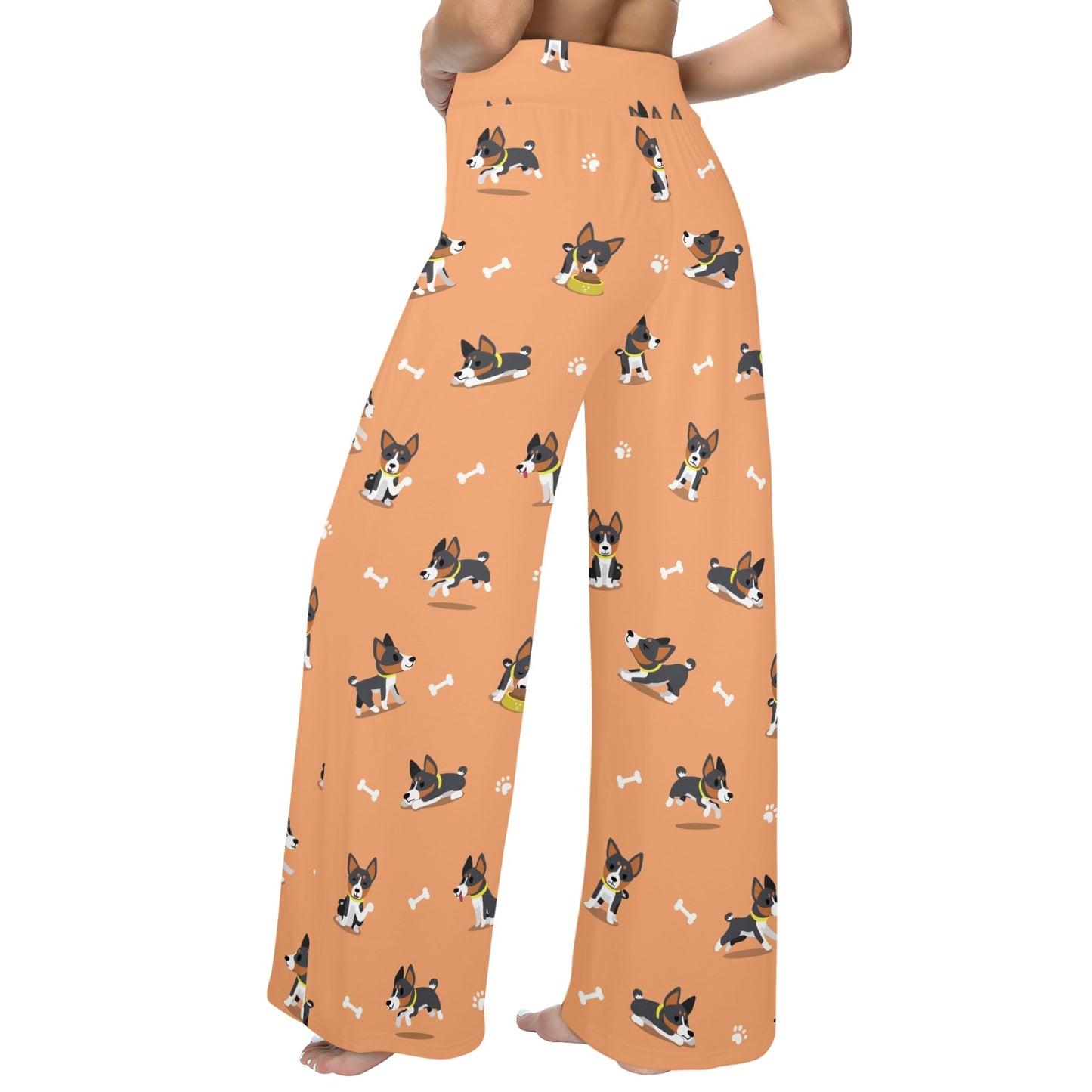 Basenji Pattern Print Design 01 Women's Wide Leg Lounge Pants