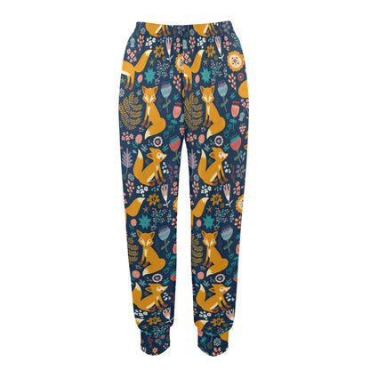Fox Cute Jungle Print Pattern Women's Casual Track Pants