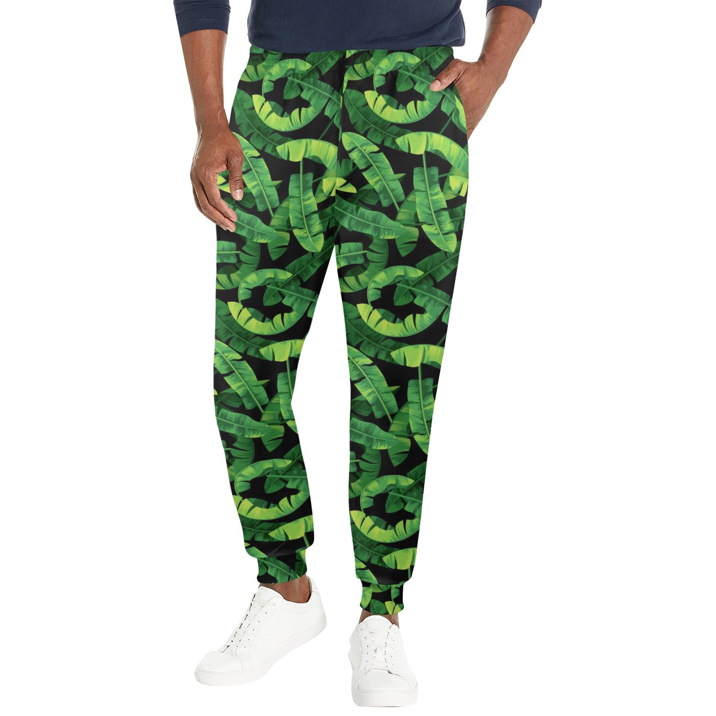 Banana Leaf Pattern Print Design 02 Men's Casual Track Pants