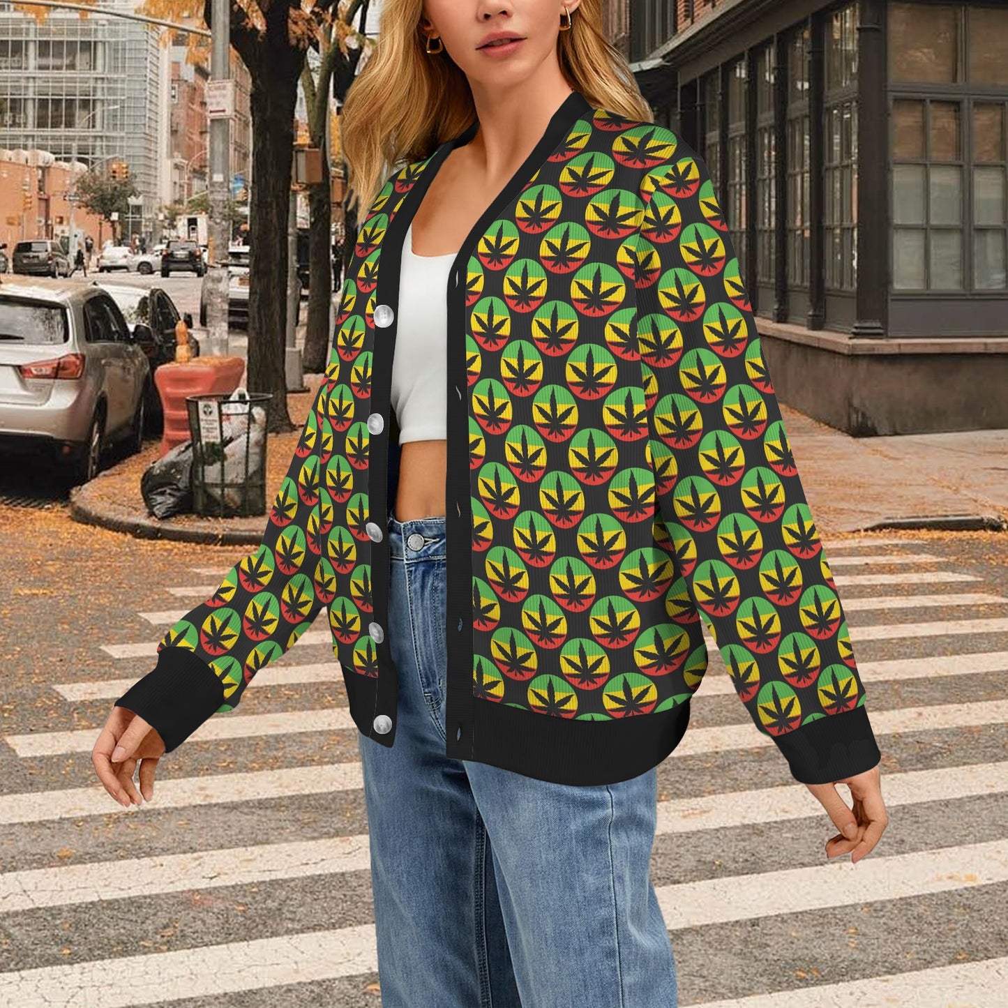 Rasta Reggae Color Design Women's Cardigan