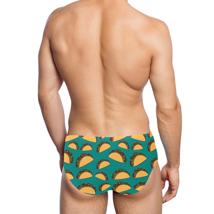 Taco Pattern Print Design TC07 Men's Swimming Briefs