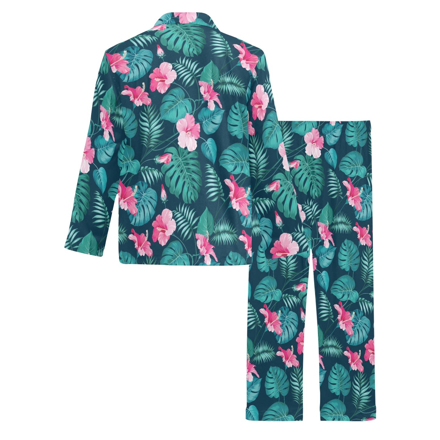 Summer Floral Print Design LKS301 Men's Long Pajama Set