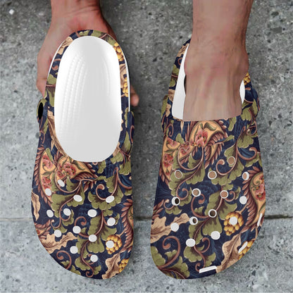 Floral Vintage Classic Print Unisex Clogs Shoes