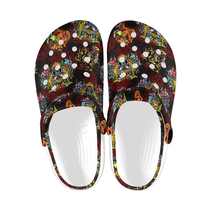Tattoo Tiger Colorful Design Unisex Clogs Shoes