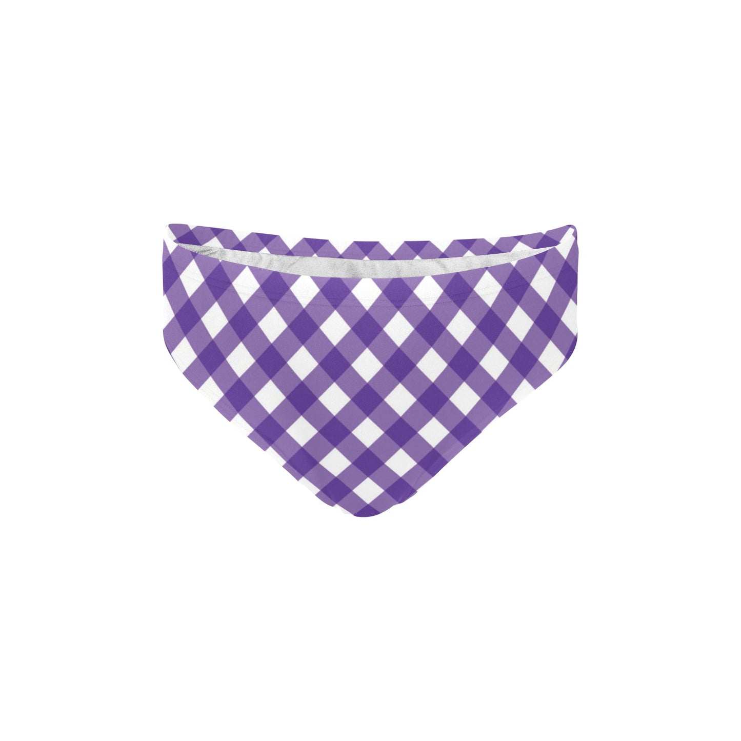 Gingham Purple Pattern Print Design 03 Men's Swimming Briefs