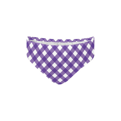 Gingham Purple Pattern Print Design 03 Men's Swimming Briefs