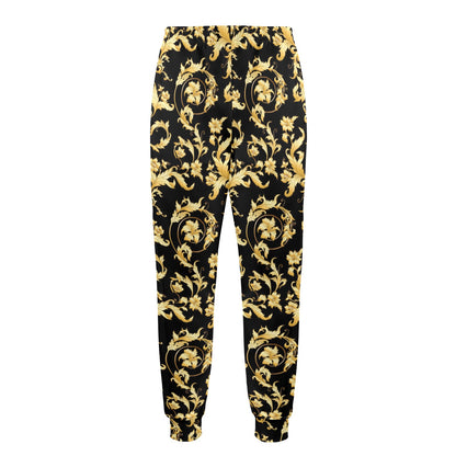 Baroque Golden Pattern Print Design 04 Men's Casual Track Pants