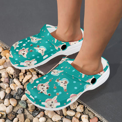 Chihuahua Polka Dot Pattern Unisex Clogs Shoes