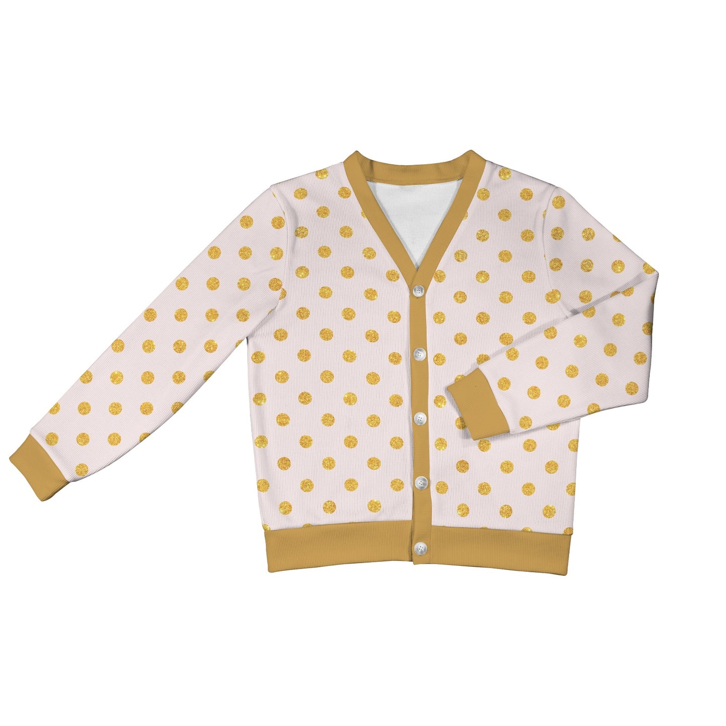 Polka Dot Gold Pink Pattern Print Design 01 Women's Cardigan