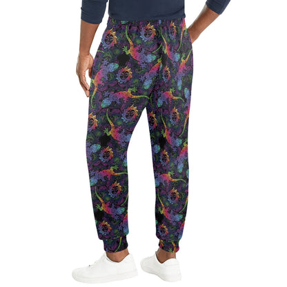 Gecko Rainbow Pattern Print Design 03 Men's Casual Track Pants