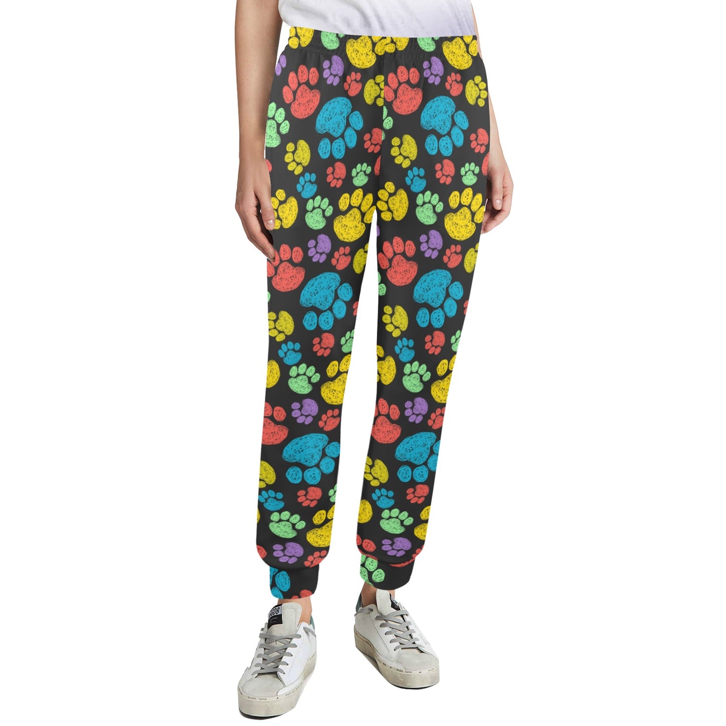 Paw Colorful Print Women's Casual Track Pants
