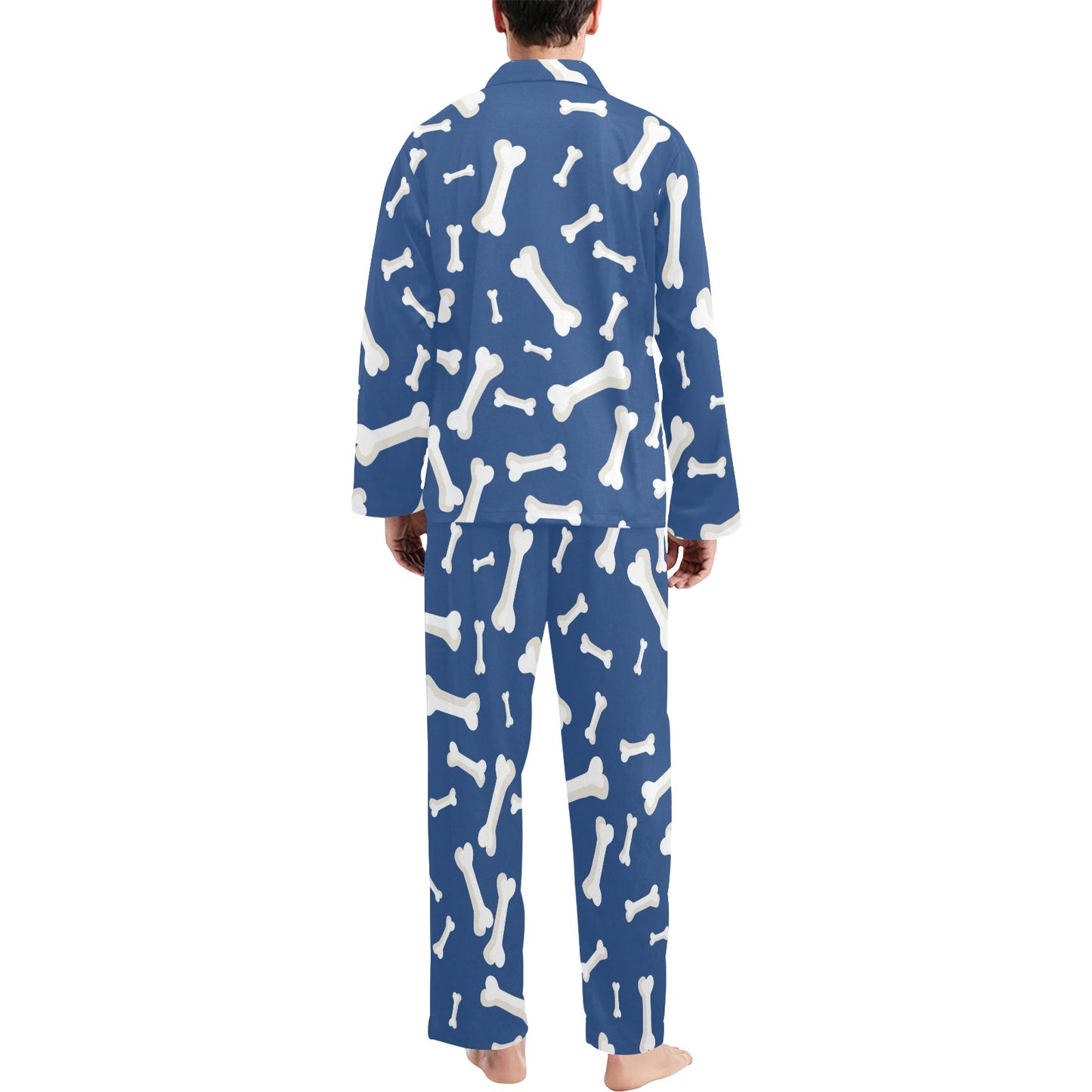 Dog Bone Pattern Print Design 03 Men's Long Pajama Set