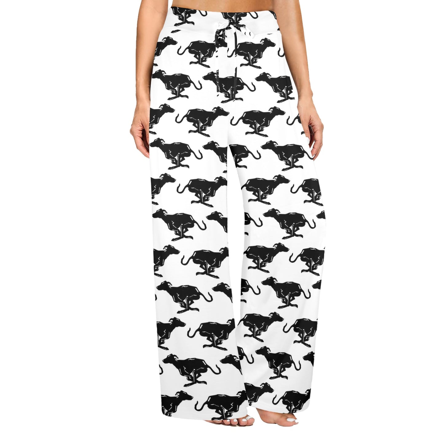 Greyhounds Design Print Pattern JJ0293 Women's Wide Leg Lounge Pants